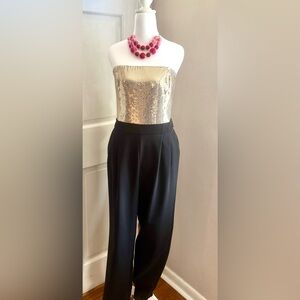 Gabriel Union Black with Gold Sequin Women's Romper